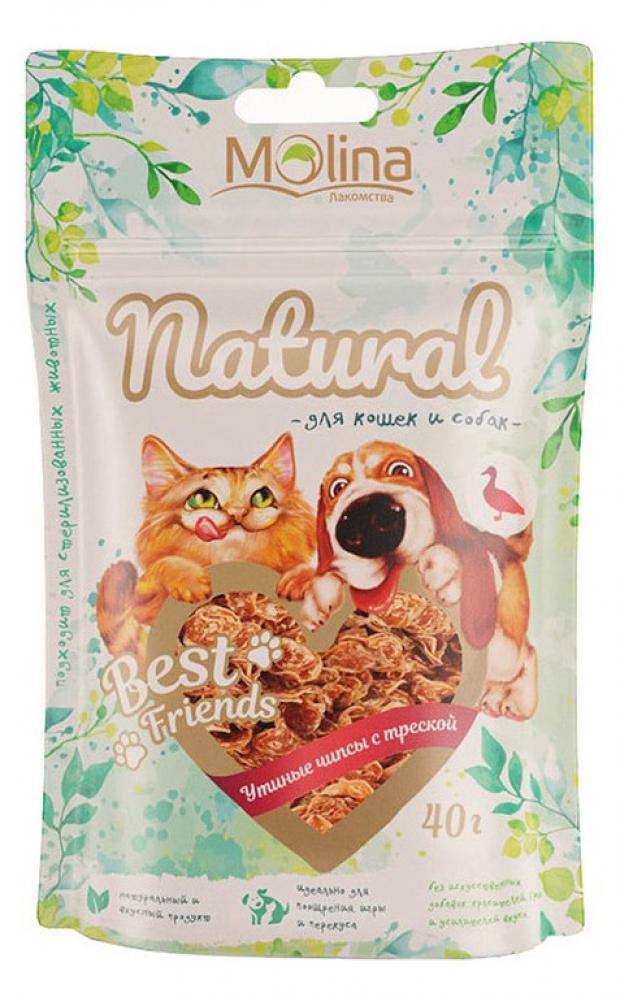

Лакомство для животных MOLINA Best Friends утиные чипсы с треской, 40 г
