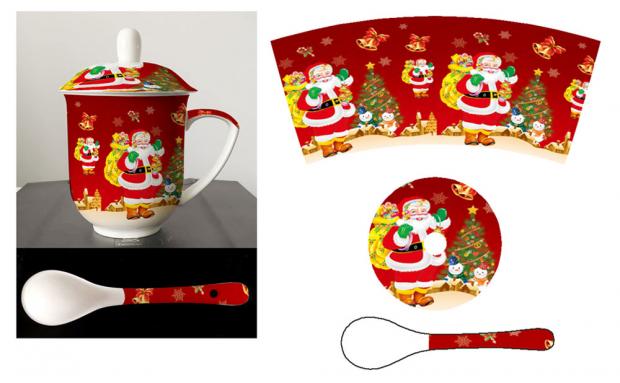 

Кружка с ситечком и ложкой Milvis фарфоровая, 300 мл