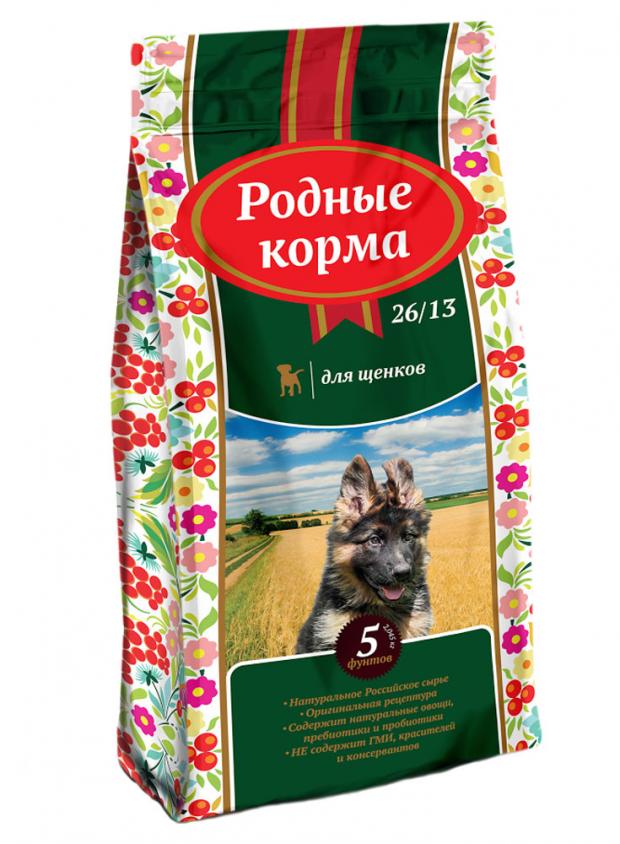 

Сухой корм для щенков «Родные Корма» 26/13, 409 г