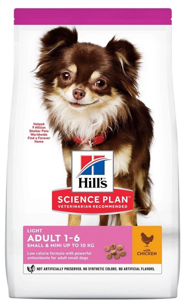

Сухой корм для малоактивных собак малых пород Hill's Science Plan с курицей, 1,5 кг
