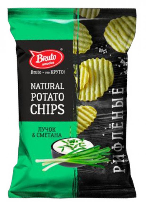 

Чипсы Bruto Natural potato chips рифлёные лучок и сметана, 150 г