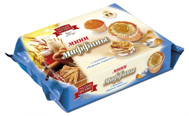 Мини-маффины «Русский бисквит» с начинкой Вареная сгущенка, 465 г