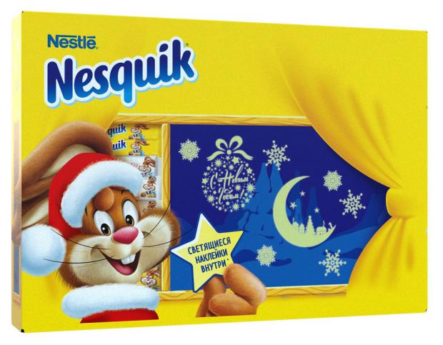 

Подарочный набор Nesquik Новогодний со светящимися наклейками, 158 г