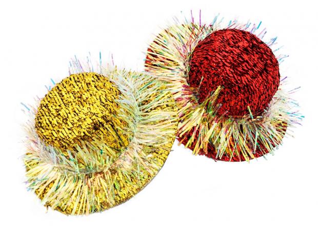 

Шляпа карнавальная на клипсе с мишурой