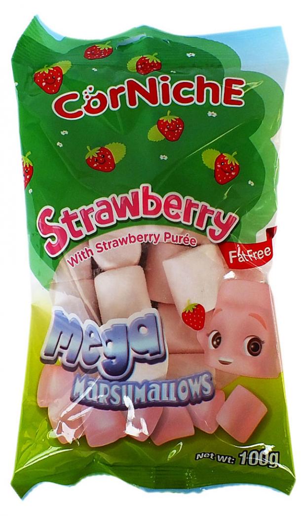 Зефир CorNichE Mega Marshmallows Клубника, 100 г