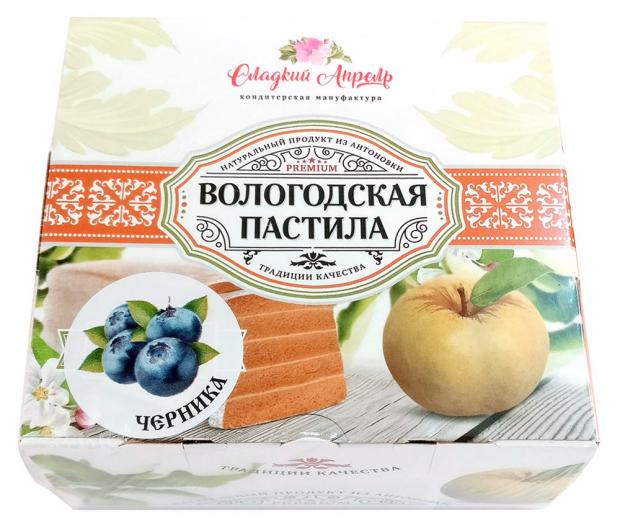 

Пастила яблочная «Сладкий Апрель» Вологодская с черникой, 115 г
