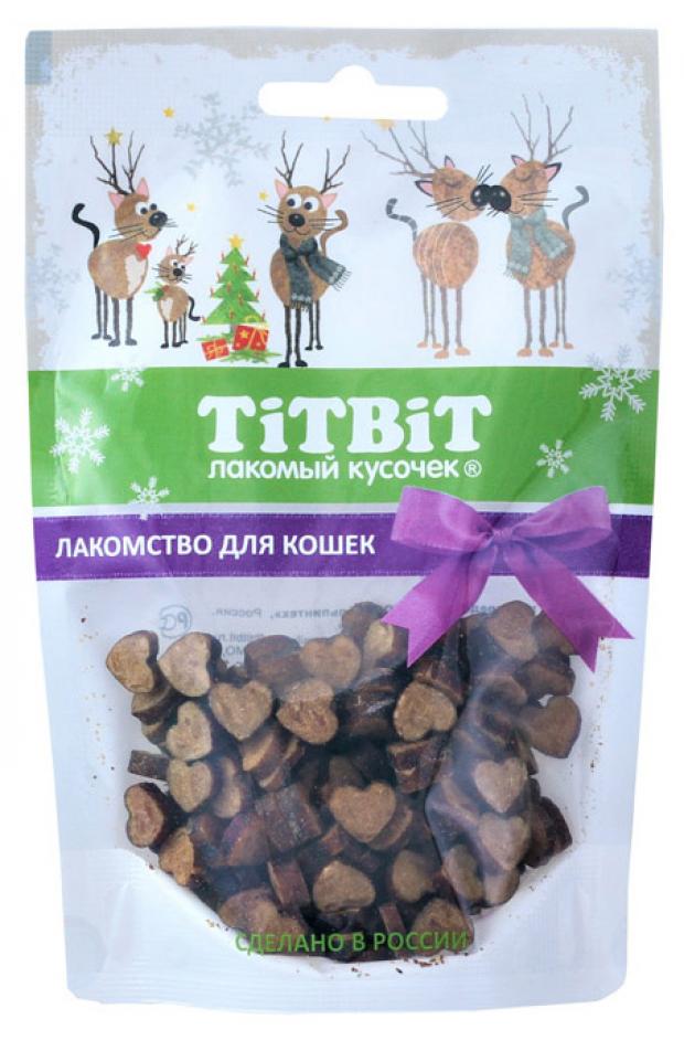 

Лакомство для кошек TITBIT сердечки из говядины, 50 г