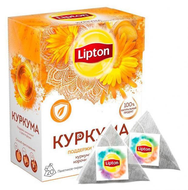 

Чай травяной Lipton куркума с имбирем, 20х1,8 г