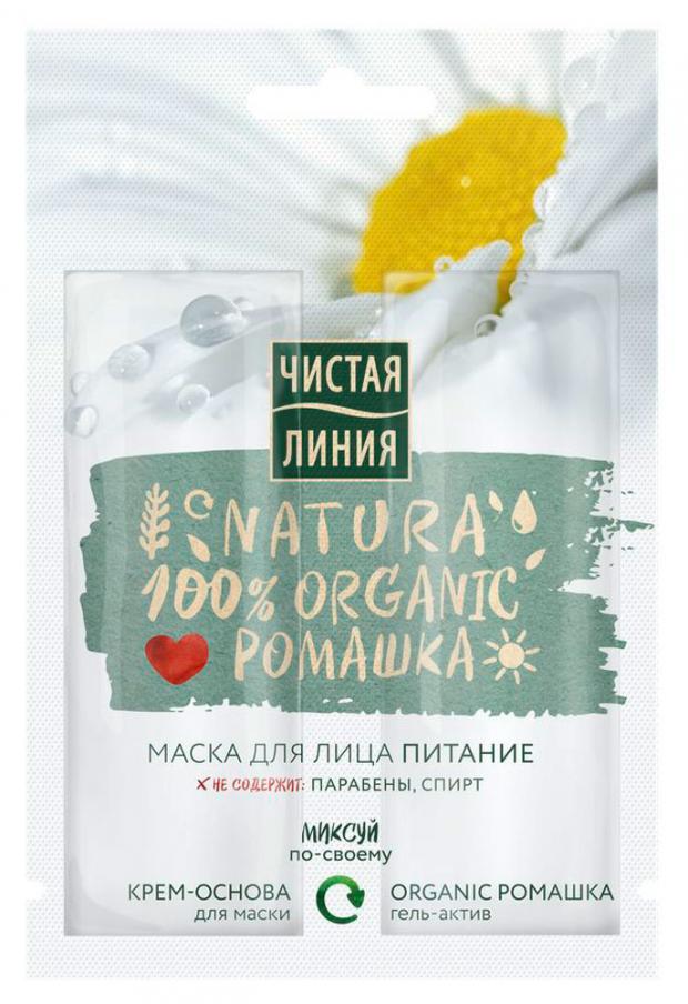 

Маска для лица «Чистая Линия» Natura питание с ромашкой, 2 х 5 мл