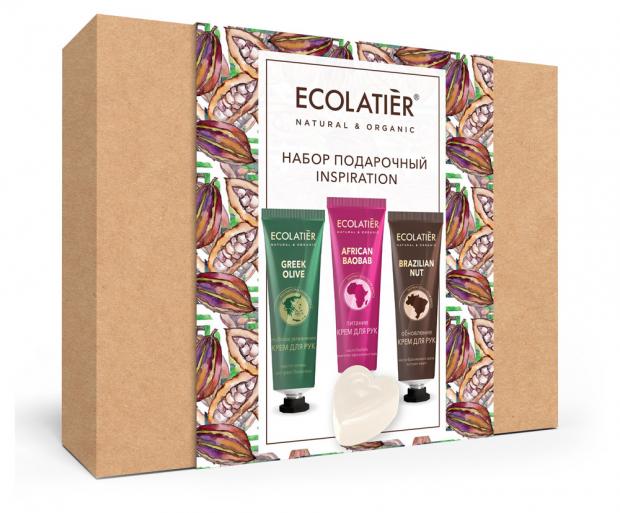 

Подарочный набор Крем для рук Ecolatier Inspiration глубокое увлажнение, питание, обновление, 3 х 30 мл + Мыло твердое Ecolatier Inspiration, 80 г