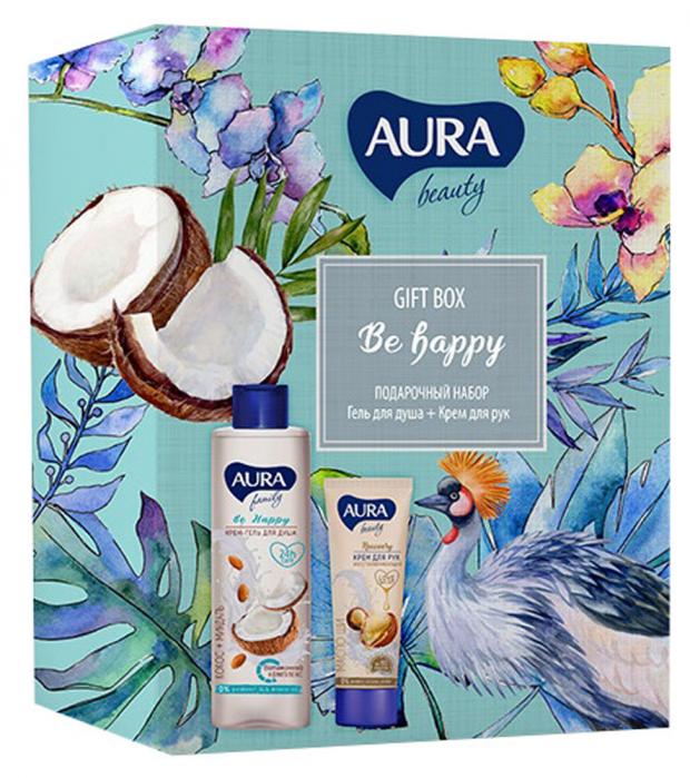 

Подарочный набор Крем-гель для душа Aura Beauty Кокос и миндаль, 250 мл + Крем для рук восстанавливающий, 75 мл