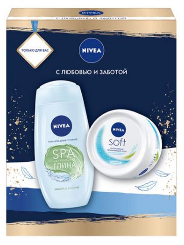 Подарочный набор Гель для душа Nivea с глиной, 250 мл + Крем для тела Nivea Интенсивное увлажнение, 100 мл