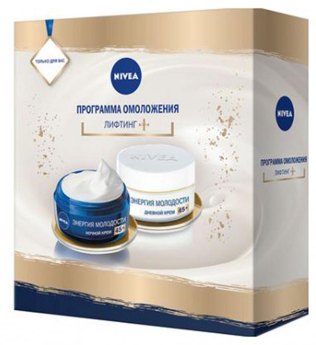 

Подарочный набор Крем для лица дневной Nivea Энергия молодости 45+, 50 мл + Крем для лица ночной Nivea Энергия молодости 45+, 50 мл