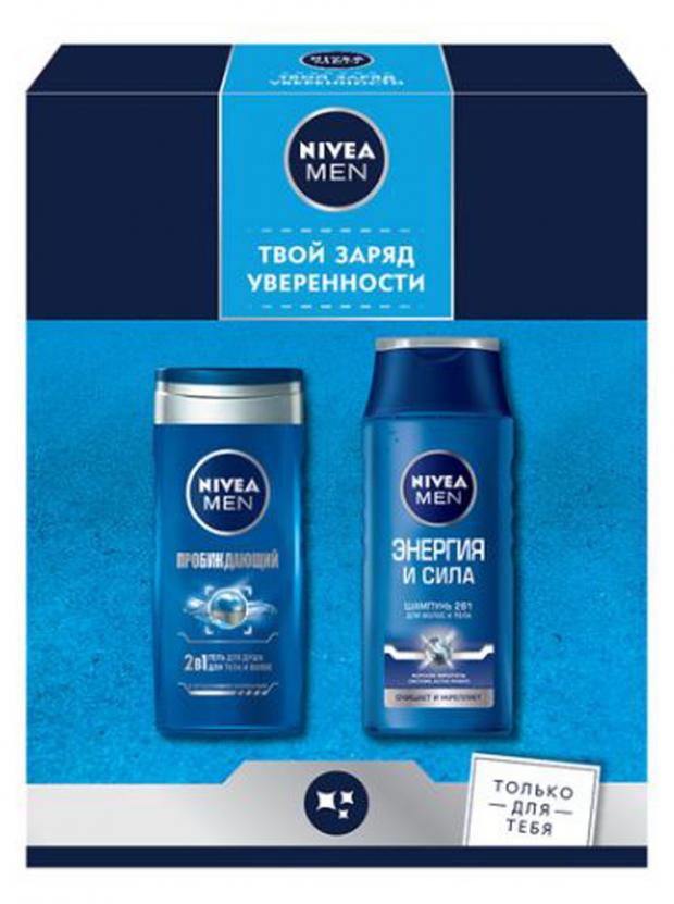 

Подарочный набор Шампунь для волос Nivea Энергия и сила, 250 мл + Гель для душа Nivea Пробуждающий, 250 мл