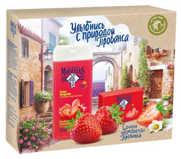 

Подарочный набор Гель для душа Le Petit Marseillais Клубника прованса, 250 мл + Мыло туалетное Le Petit Marseillais Клубника экстрамягкое, 90 г