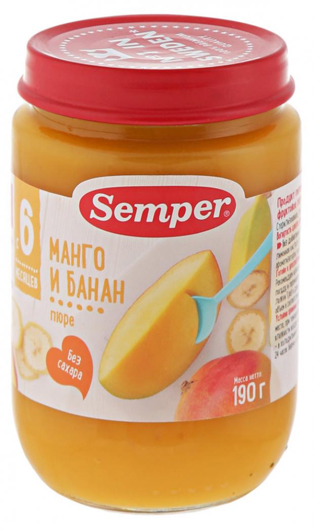 

Пюре фруктовое Semper манго банан с 6 месяцев, 190 г