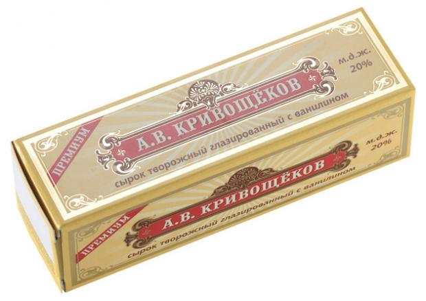 

Сырок творожный «А. В. Кривощёков» глазированный с ванилью, 38 г