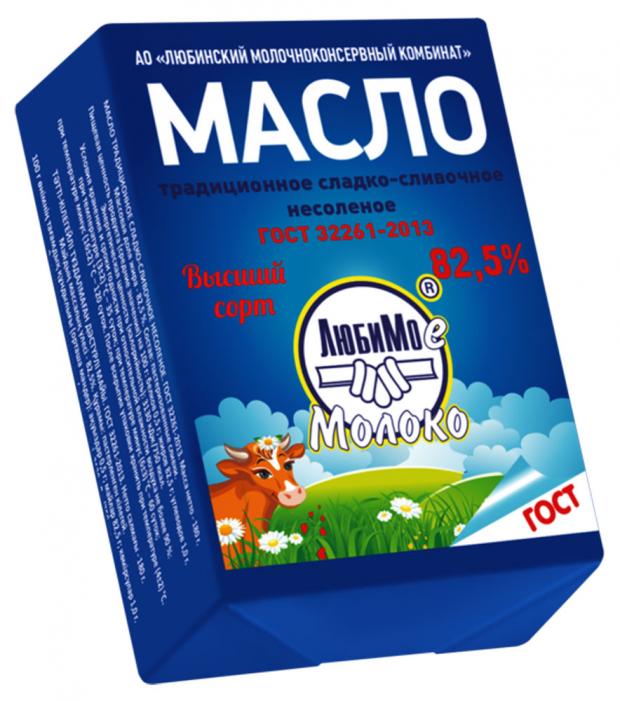 

Масло сливочное «Любимое молоко» Традиционное 82,5%, 180 г