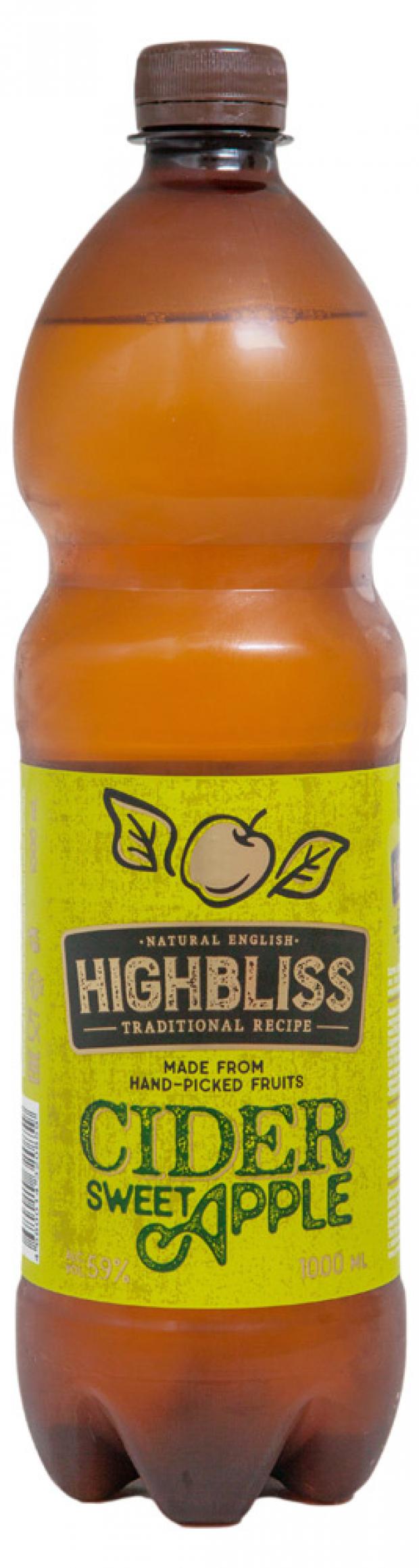 

Сидр Highbliss сладкий газированный светлый 5,9%, 1 л