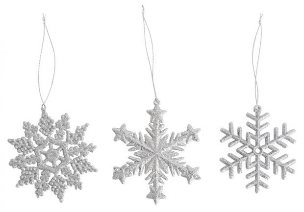 

Подвеска новогодняя Actuel Снежинка серебряная, 9 см