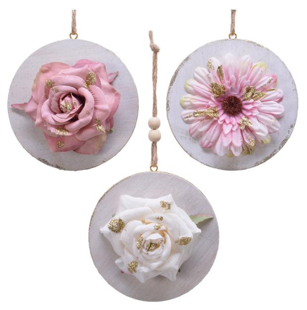

Подвеска новогодняя Decoris Цветы, 10x3 см