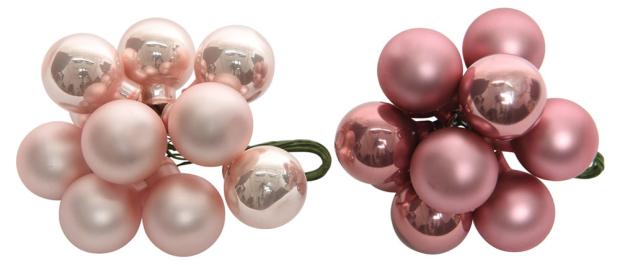 

Шарики Decoris стеклянные Гроздь розовые, 10 шт