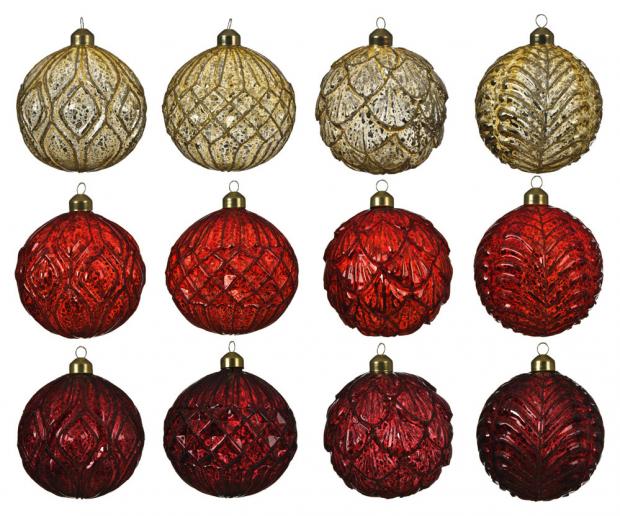 

Шар ёлочный Decoris стеклянный рельефный, Ø10 см
