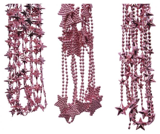 

Гирлянда Decoris пластиковая Звезды розовая, 270 см