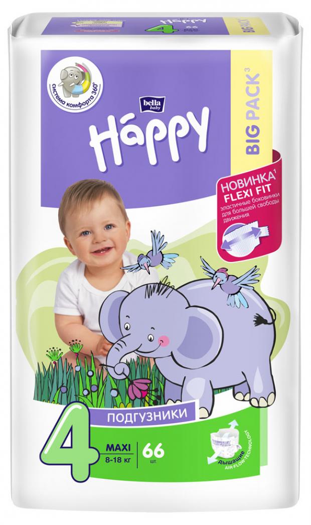 

Подгузники Bella baby Happy 4 (8-18 кг), 66 шт