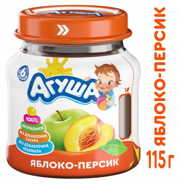 

Пюре «Агуша» Яблоко-персик с 5 мес, 115 г