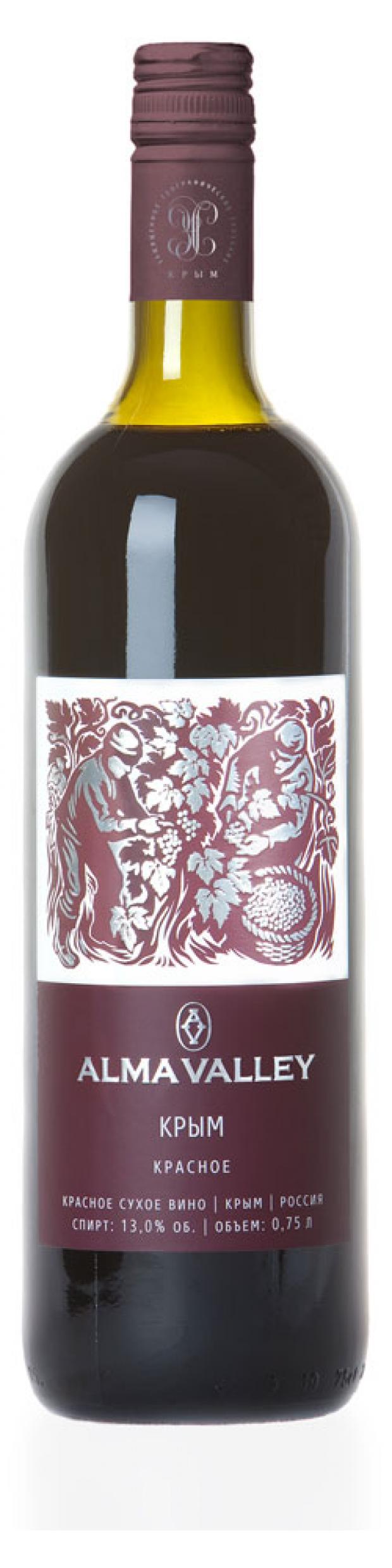 

Вино ALMA VALLEY красное сухое Россия, 0,75 л