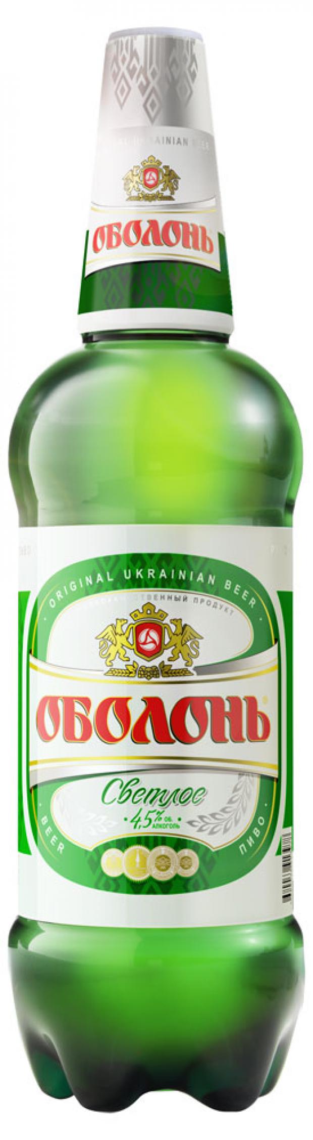 

Пиво «Оболонь» светлое фильтрованное 4,5%, 1,35 л