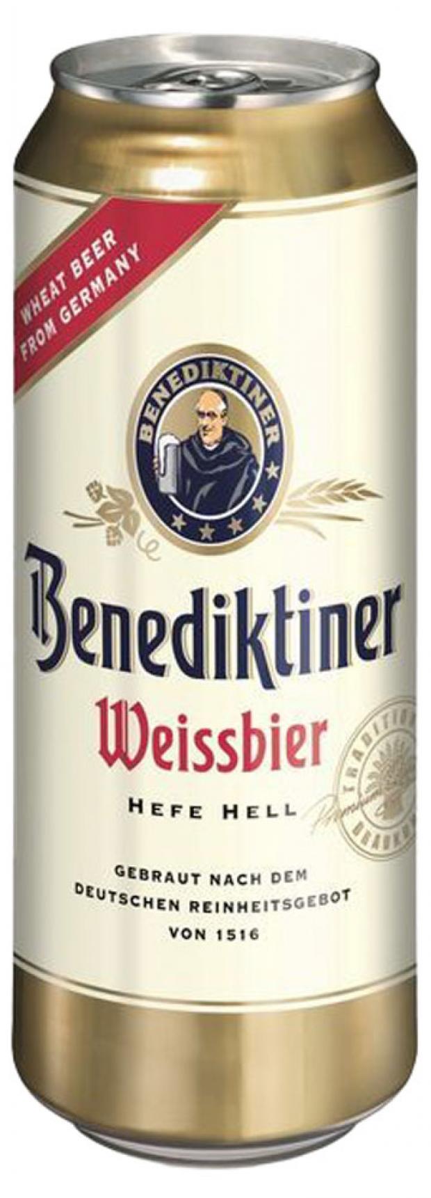 

Пиво Benediktiner Weissbier светлое нефильтрованное 5,4%, 500 мл