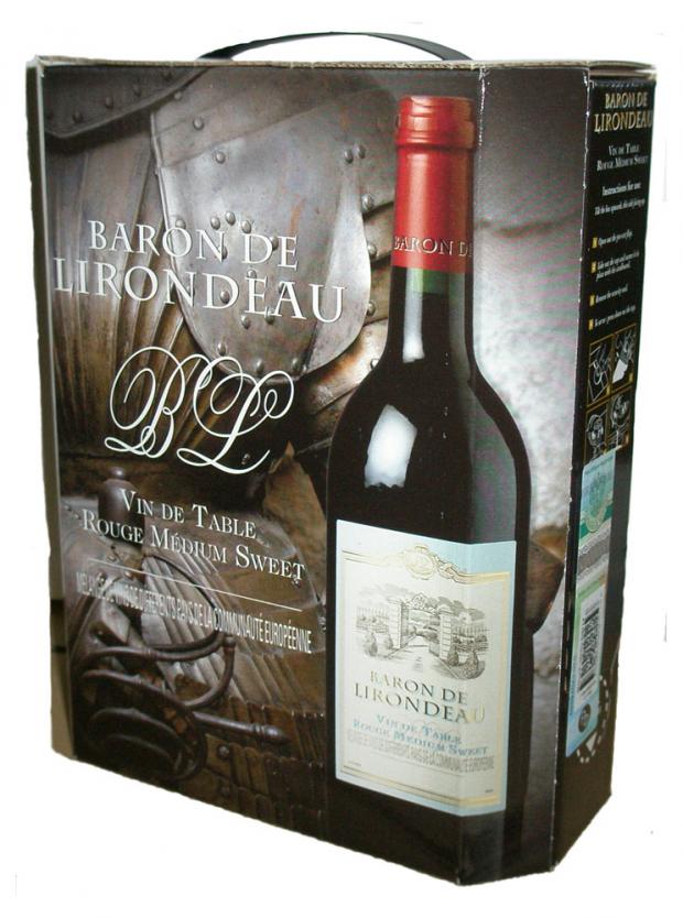

Вино BARON DE LIRONDEAU VIN DE TABLE красное полусладкое Франция, 0,75 л