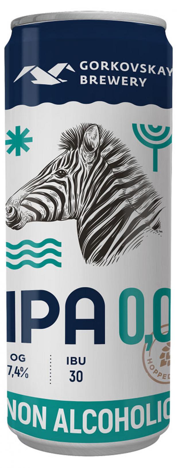 Пиво Горьковская Пивоварня India Pale Ale безалкогольное светлое нефильтрованное 330 мл 70₽