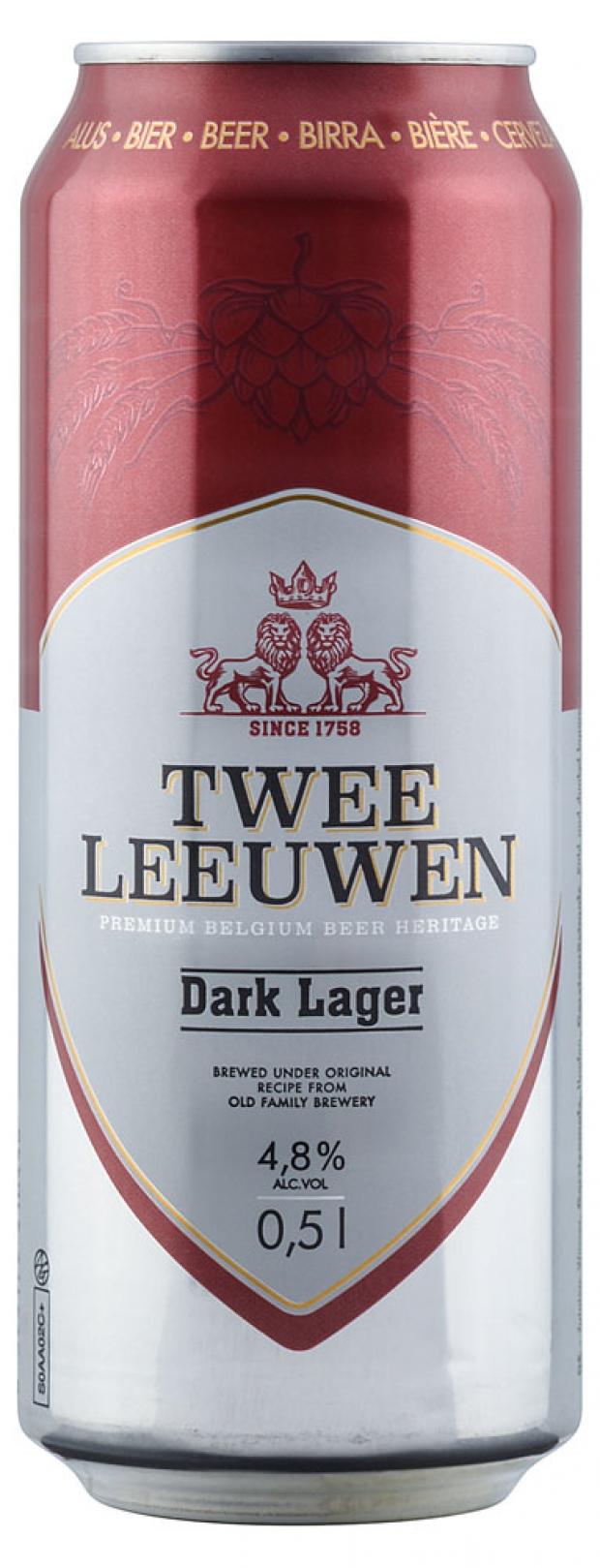 

Пиво Twee Leuven Dark Lager темное фильтрованное 4,8%, 500 мл