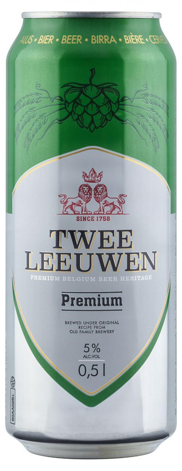 

Пиво Twee Leuven Premium светлое фильтрованное 5%, 500 мл