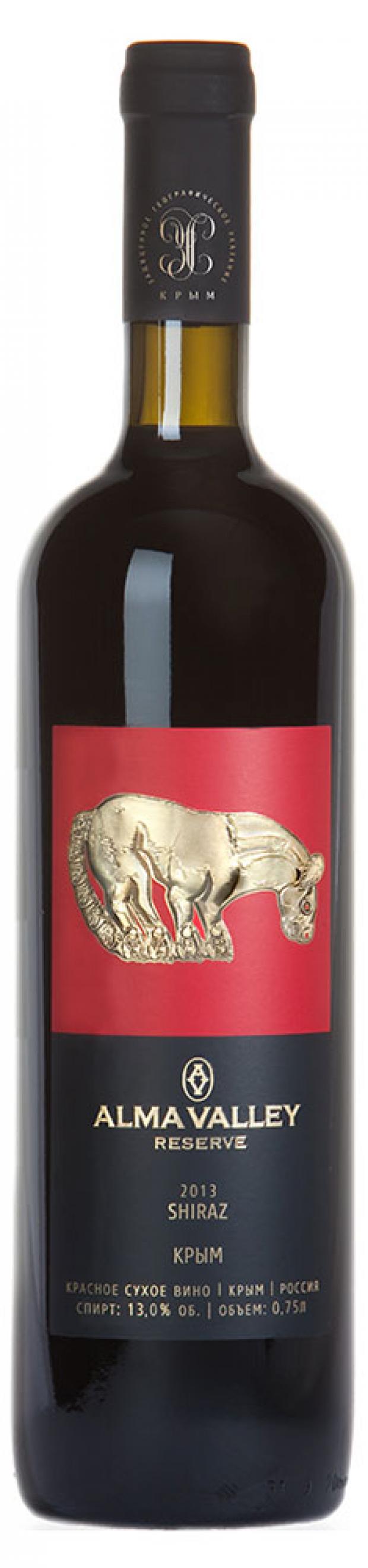 

Вино ALMA VALLEY SHIRAZ RESERVE выдержанное сухое красное Россия, 0,75 л