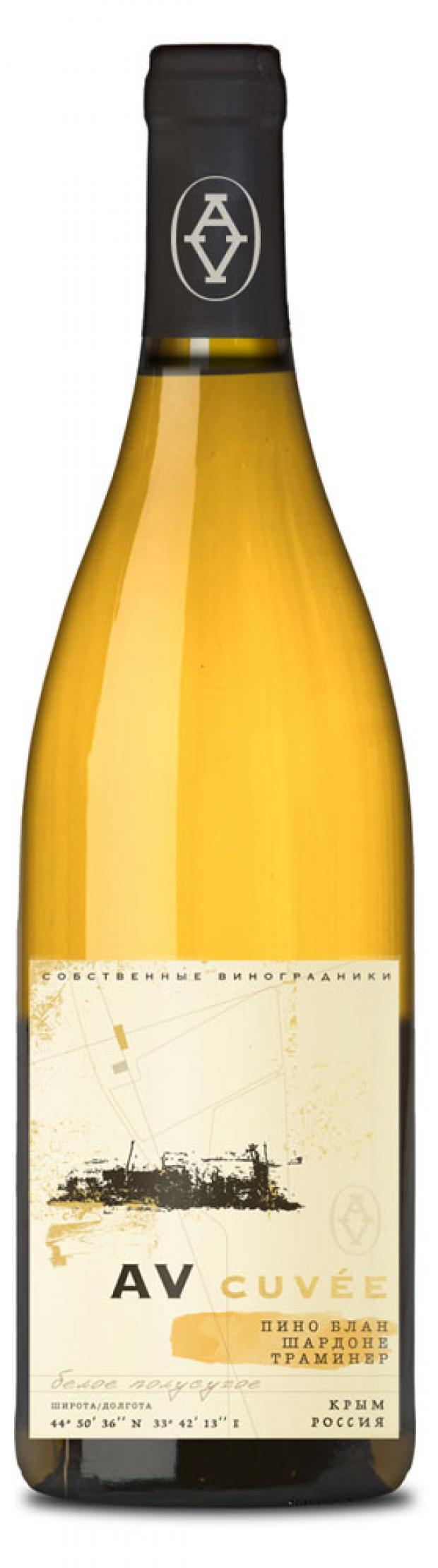 

Вино ALMA VALLEY AV CUVEE Pinot Blanc Chardonnay Traminer полусухое белое Россия, 0,75 л