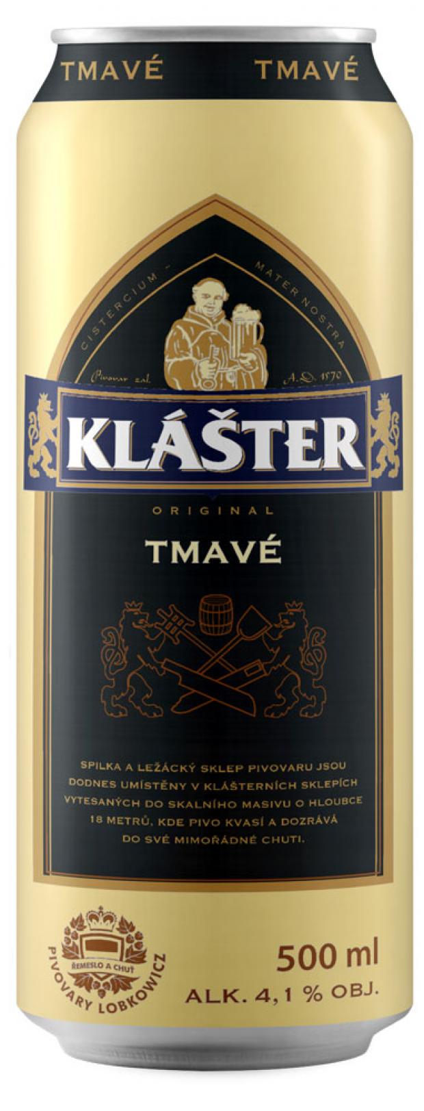 

Пиво Klaster Tmave темное фильтрованное 4,1%, 500 мл
