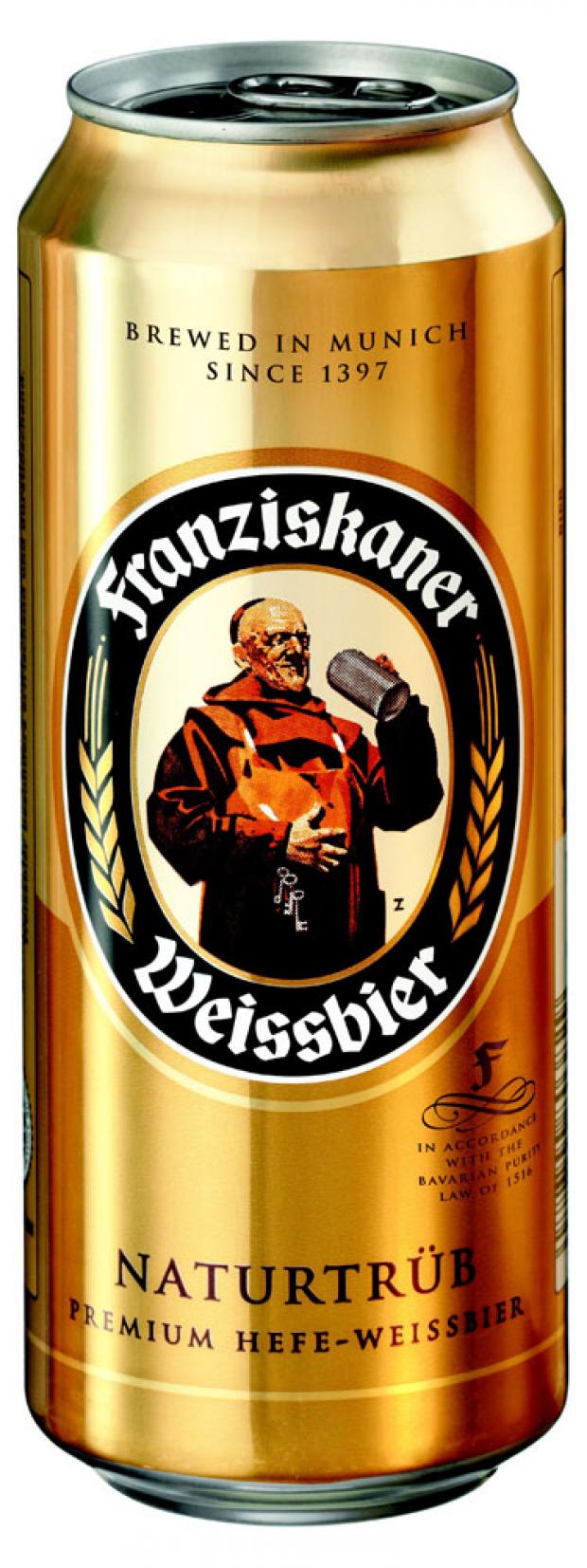 

Пиво Franziskaner Weissbier пшеничное светлое нефильтрованное 5%, 500 мл