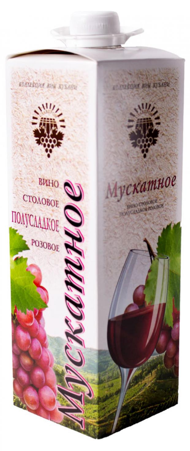 

Вино «Даманские вина» Мускатное столовое полусладкое розовое Россия, 1 л