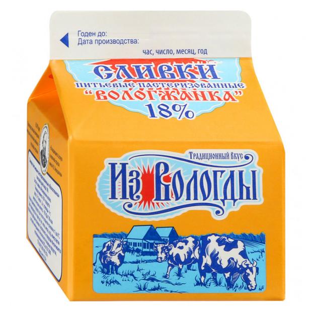 

Сливки «Вологжанка» 18%, 250 г