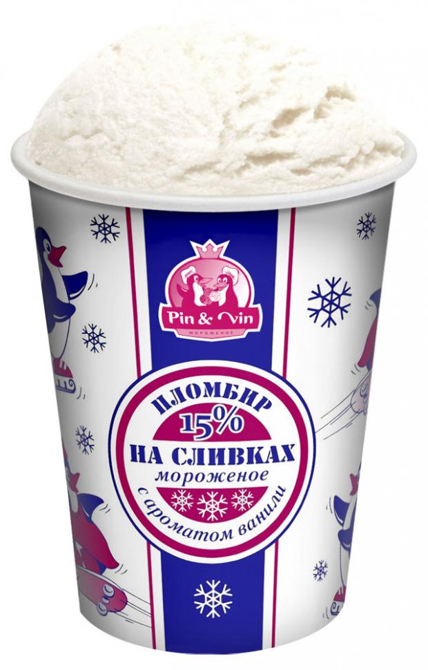 

Мороженое Пломбир Pin&Vin на сливках 15%, В картонном стаканчике, 80 г