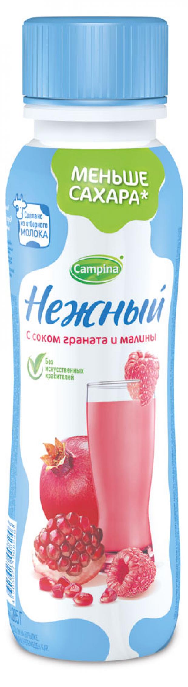 Йогурт питьевой Fruttis Легкий стерилизованный с соком Граната и Малины 0,1%, 285 г