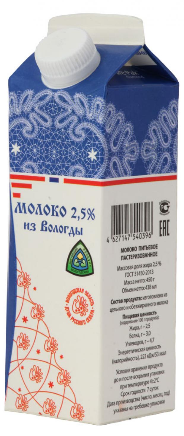 

Молоко пастеризованное «Из Вологды» 2,5%, 450 г