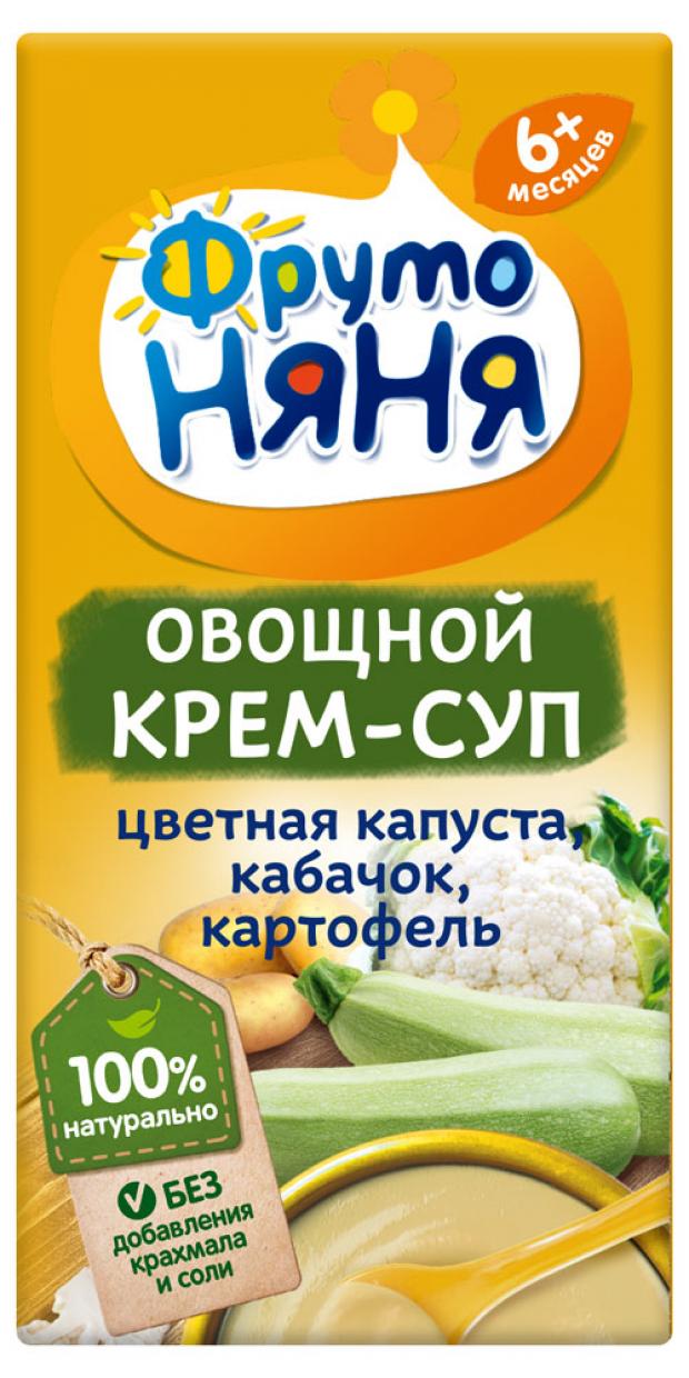 

Пюре овощное «ФрутоНяня» Овощной крем-суп из цветной капусты кабачков и картофеля со сливками с 6 мес, 200 мл