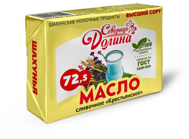 

Масло сливочное «Северная Долина» Крестьянское 72,5%, 180 г