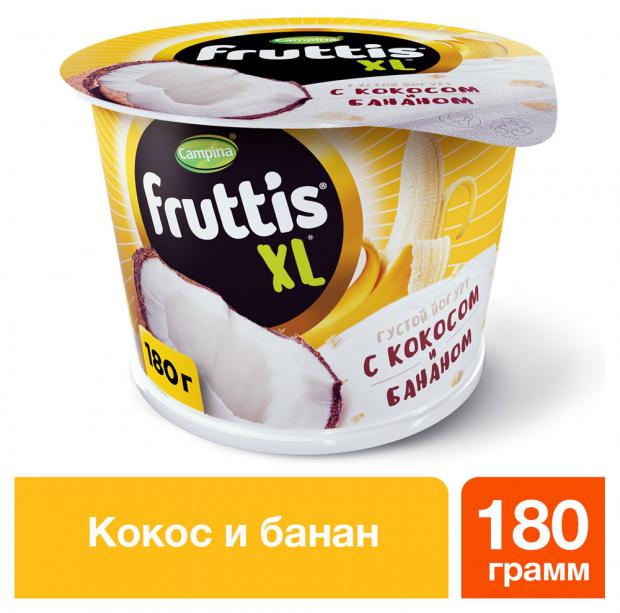 

Йогурт Fruttis XL с кокосом и бананом 4,3%, 180 г