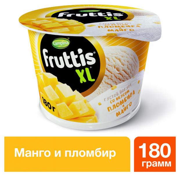 

Йогурт Fruttis XL со вкусом пломбира и манго 4,3%, 180 г